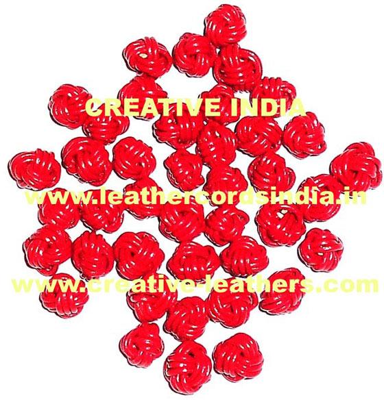 Coloured Leather Beads