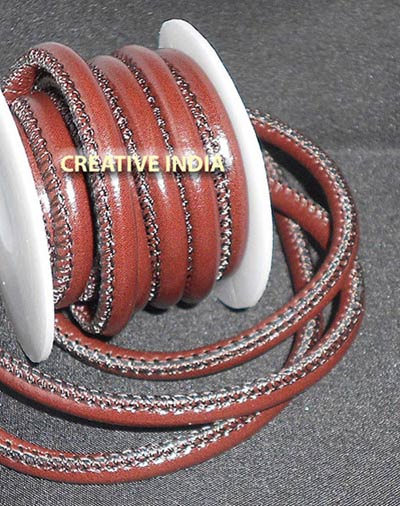 Round Leather Cross Stitched Naapa Leather Cords