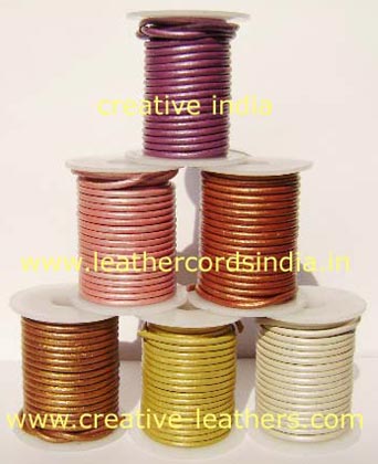 Round Metallic Leather Cords