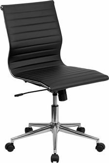 Ribbed Leather Swivel Conference Chair