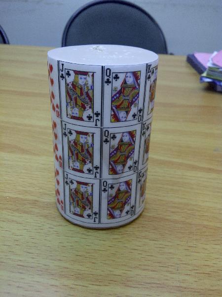 playing card design printing Cylinderical candle