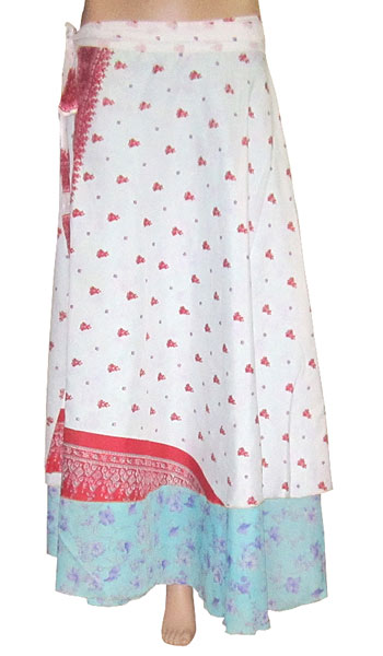 Indian Ladies Two Layer Long Sarong Silk Wrap Skirt 2014