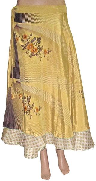 Two Layer Multiwear Silk Wrap Skirt