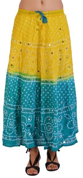 Indian Handmade Bandhej Print Long Skirt
