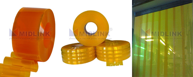 Insect amber pvc strip curtains