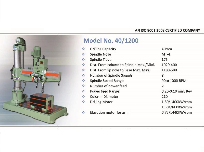 40/1200 Dc all Gear Radial Drill, Color : SIDDH GREEN