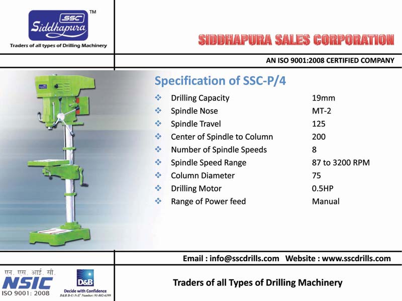 Siddhapura 19mm Cap Pillar Drilling Machine