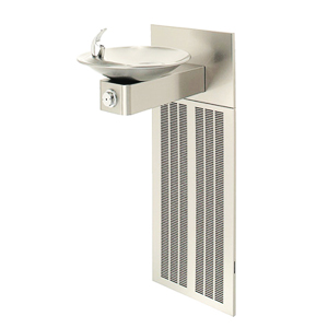 Single level wall recessed drinking water fountain