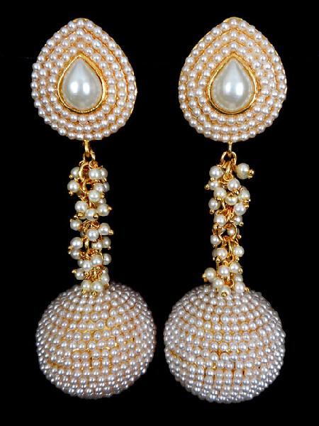 Polished Plain Metal pearl earrings, Style : Common
