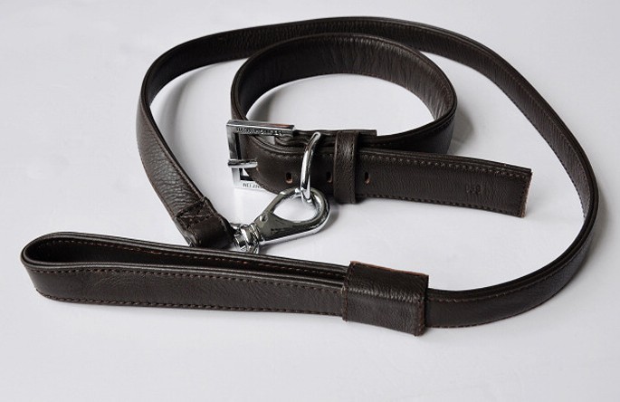 Leather Dog with Lead