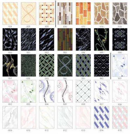 Luster Ivory & Black Printed Series Tiles