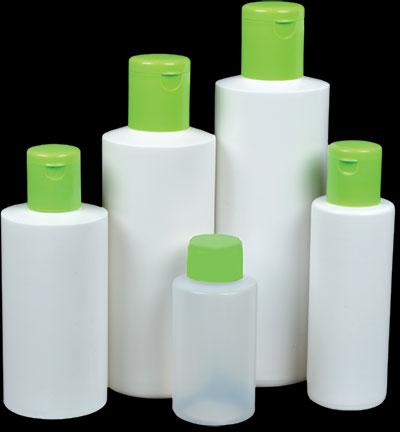 Cylindrical Round Plastic Bottles