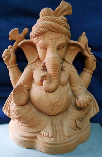 Handmade Terracotta Ganesha in (rajasthani Style) Natural Color