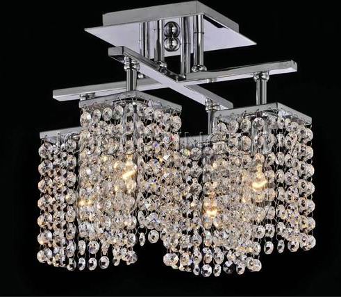 4-light Chrome Crystal Ceiling Chandelier