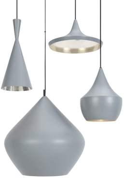 Grey metal pendant lights