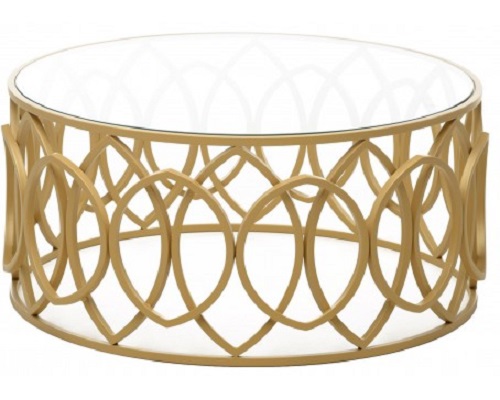 STAINLESS STEEL METAL ROUND COFFEE TABLE