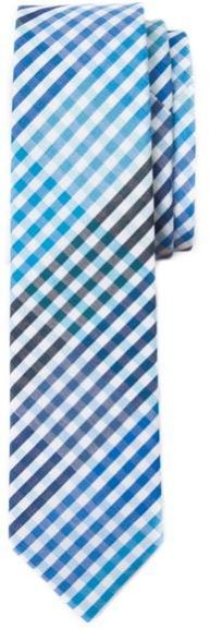 Color Blend Plaid Tie - Blue