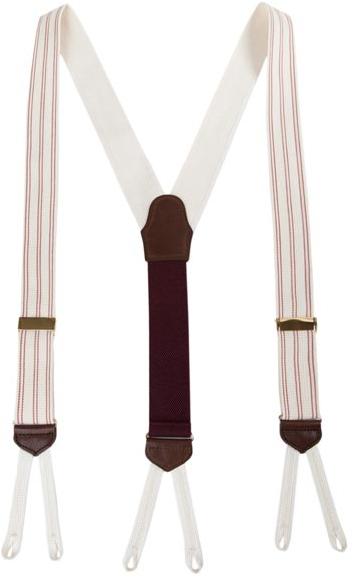 Handmade Cotton Suspenders Made in USA Burgundy Stripe