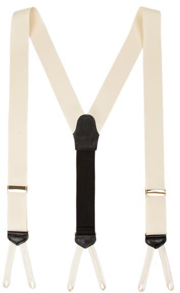 Handmade Grosgrain Suspenders Made in Usa Ivory