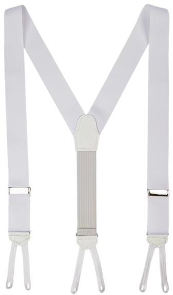 Handmade Grosgrain Suspenders Made in Usa White