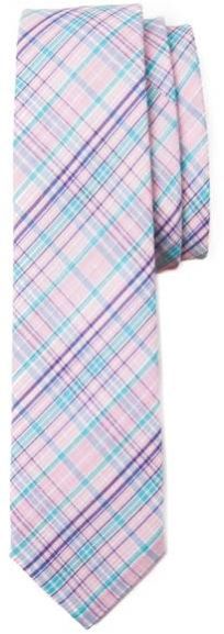 Muted Plaid Tie - Pink