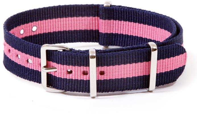 Nato Strap Watch Band Center Line Stripe - Navy Pink
