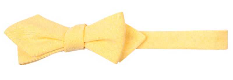 Oxford Yellow Cotton Diamond Tip Bowtie