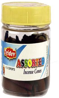 Tridev Assorted Incense Cones Jar 225 Grams