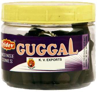 Tridev Guggal Incense Cones Jar 90 Grams