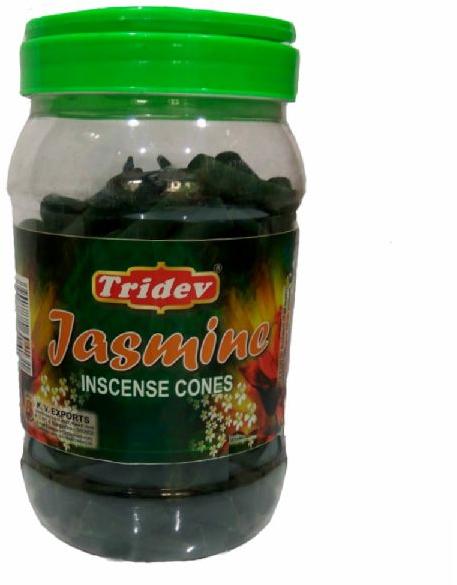 Tridev Jasmine Incense Cones Jar 500 Grams