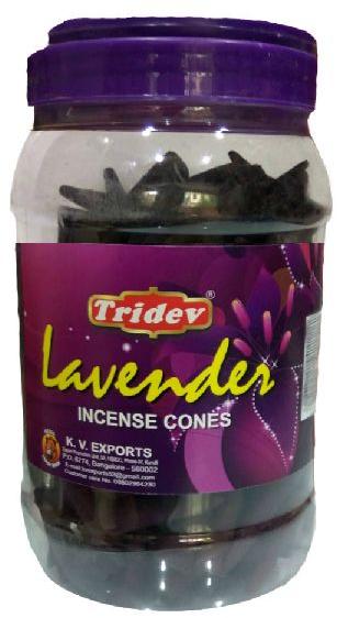 Tridev Lavender Incense Cones Jar 500 Grams