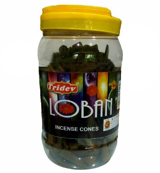Tridev Loban Incense Cones Jar 500 Grams