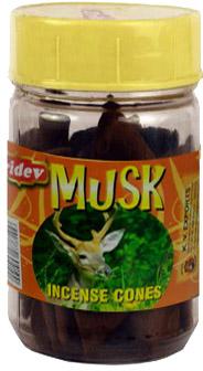 Tridev Musk Incense Cones Jar 225 Grams