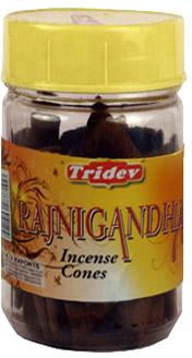 Tridev Rajnigandh Incense Cones Jar 225 Grams