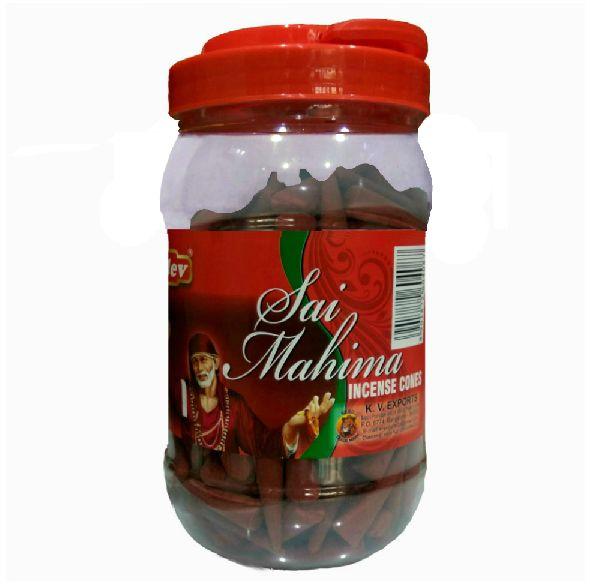 Tridev Sai Mahima Incense Cones Jar 500 Grams