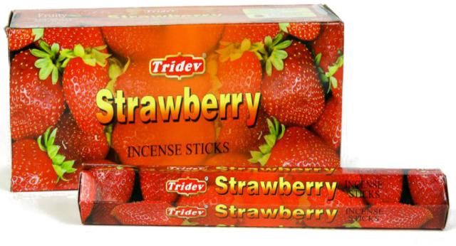 Tridev Strawberry Incense Sticks 120 Grams Box