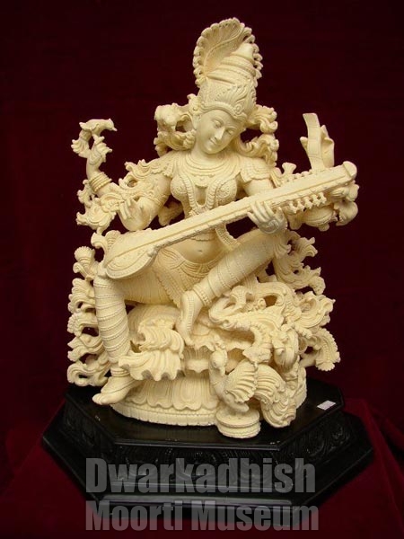 synthetic marble saraswati statue