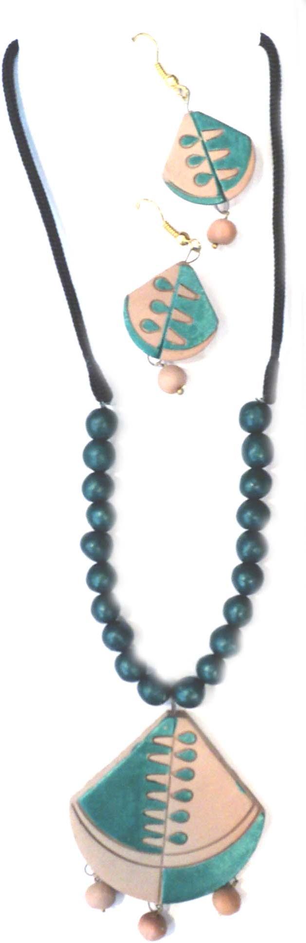 Terracotta Jewellery Set, Color : SEA GREE BEIGE