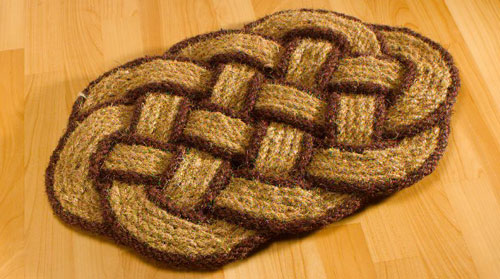 Coir Rope Mat,  Loverknot Natural Fancy Mat