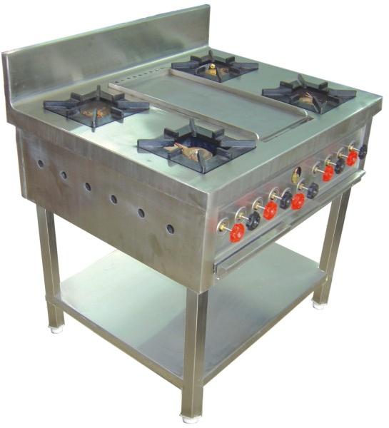 Four Burner Range with Dosa Plate