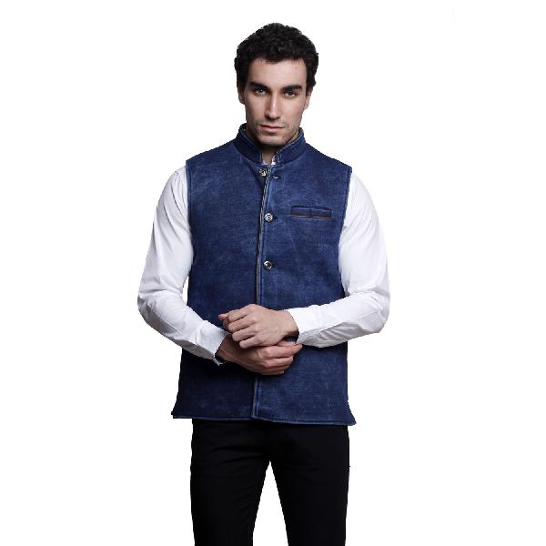 MSG Blue Solid Party Wear Jackets