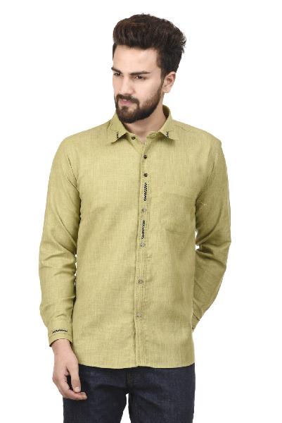 MSG Green Partywear Slim Fit Shirt, Size : sTo 4xl