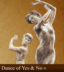 DANCE OF YES OR NO human sculpture