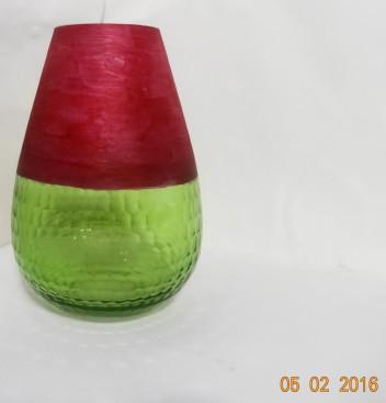 1004 Double Colored Glass Flower Vase