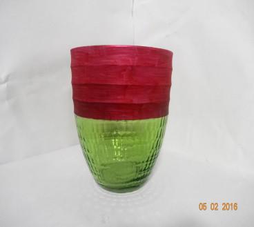 1006 Double Colored Glass Flower Vase