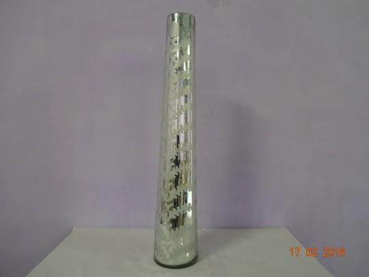GIN 1551 Large Glass Flower Vase, Width : 3.75