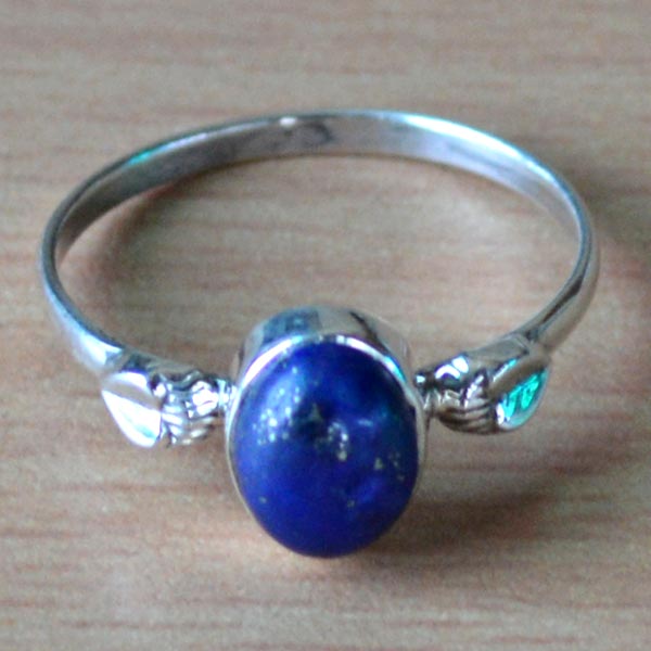 1.2 Gm Lapis Lazuli Gemstone 925 Sterling Silver Ring