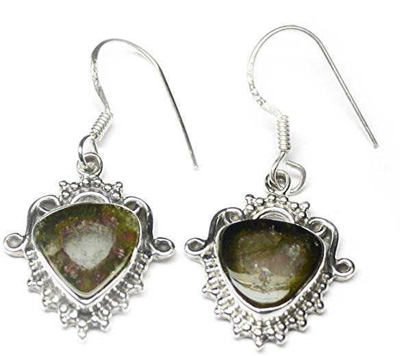 3.5 Gm Slice Gemstone 925 Sterling Original Silver Earring