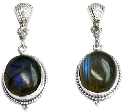 4.6 Gm Labradorite Gem Stone 925 Sterling Original Silver Earring