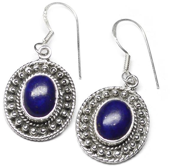 4.8 Gm Lapis Lazuli Gemstone 925 Sterling Original Silver Earring